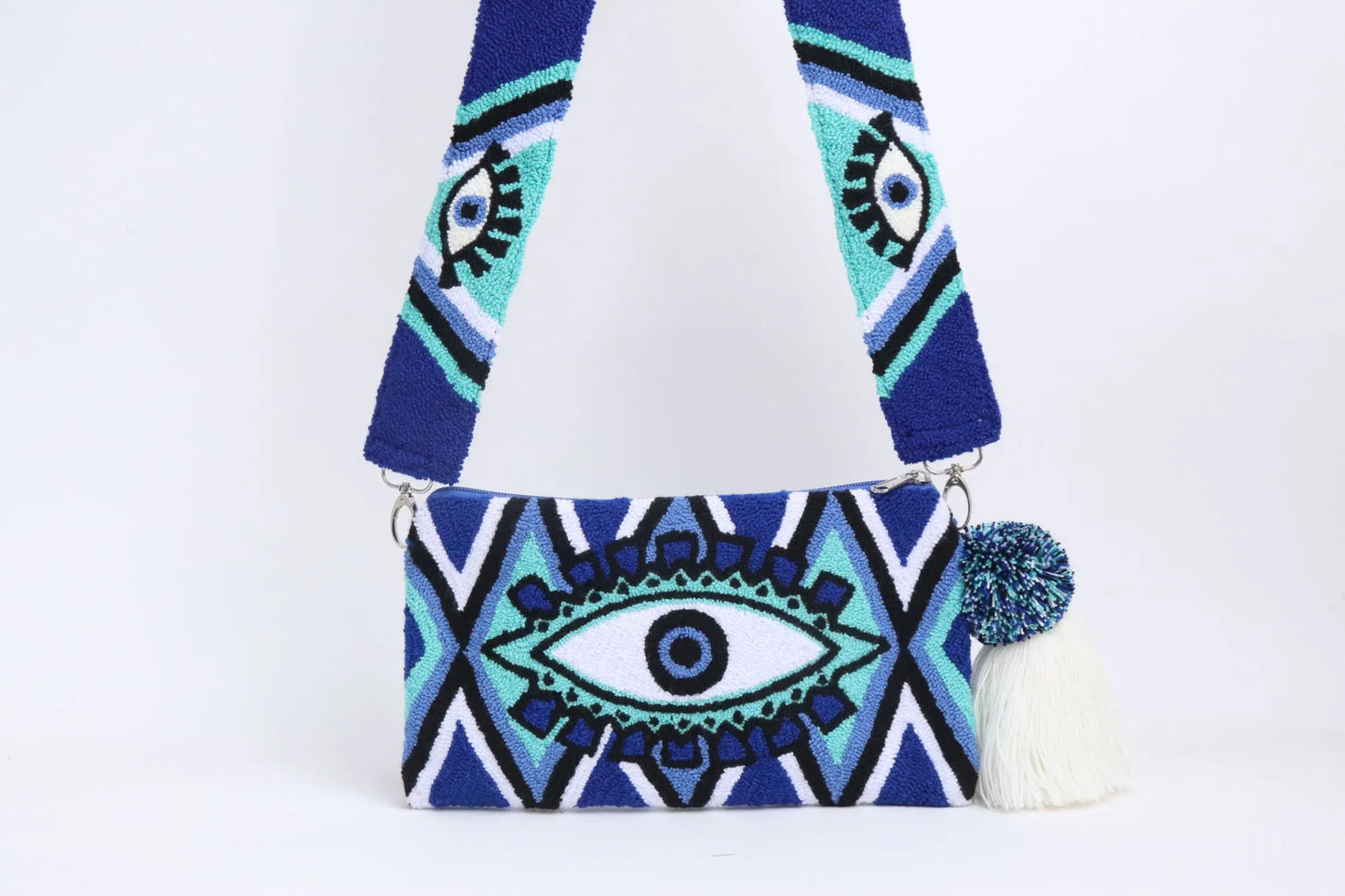 Sky Blue Eye Clutch with Strap Best of Colombia
