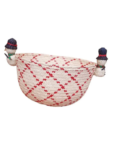 Snowman Woven baskets/bowls - Holiday Edition Raffia Bestofcolombia1