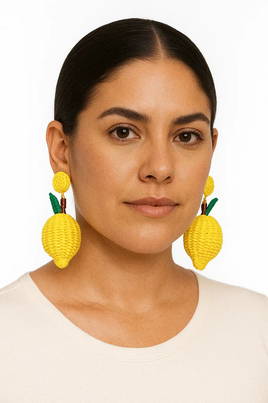 Lemon iraca Earrings Bestofcolombia1