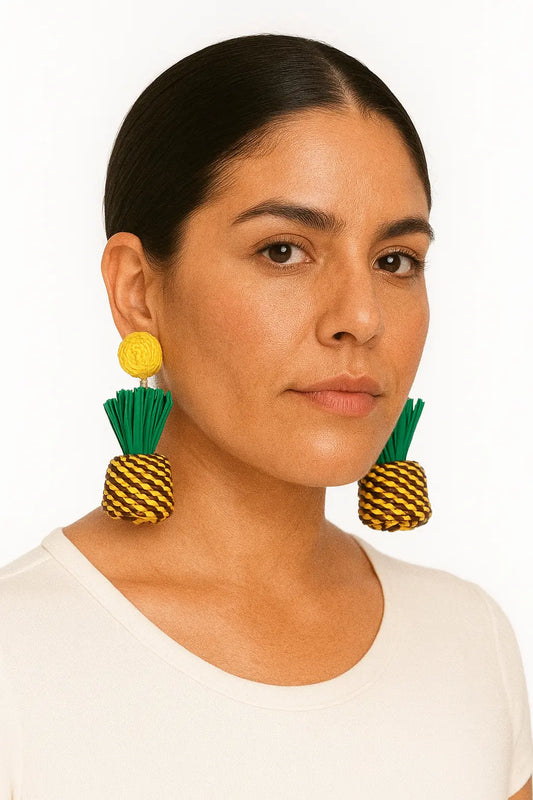 Pineapple iraca Earrings Bestofcolombia1