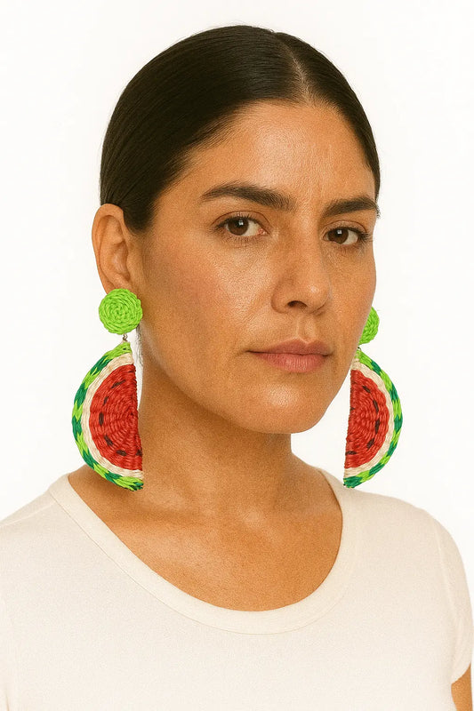 Watermelon Iraca Earrings Bestofcolombia1