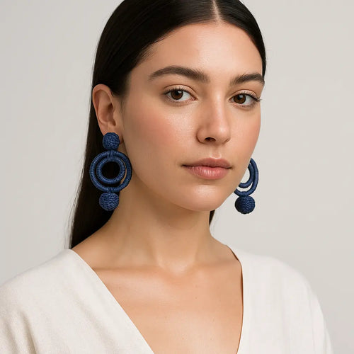 Navy Iraca Lara Earring Bestofcolombia1