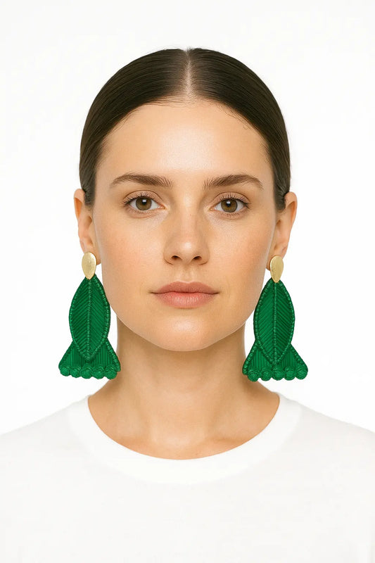 Leaf Iraca / Raffia Earrings Best of Colombia