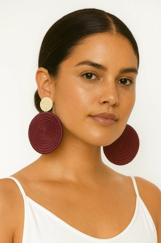 Werregue Burgundy earrings Best of Colombia
