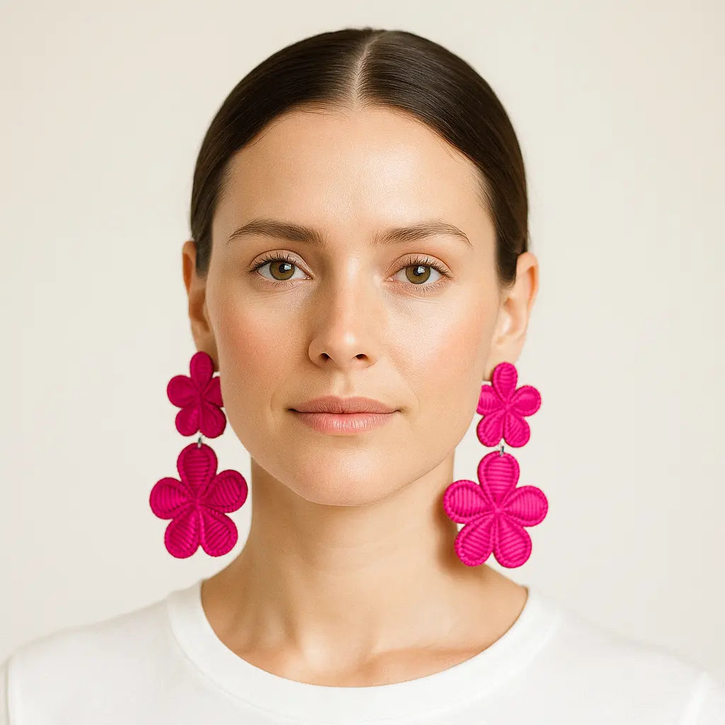 Dos Flores Iraca/Raffia Earrings Best of Colombia
