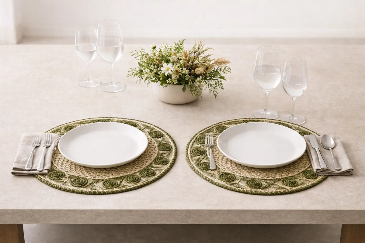 Olive green caracol iraca Placemat Bestofcolombia1