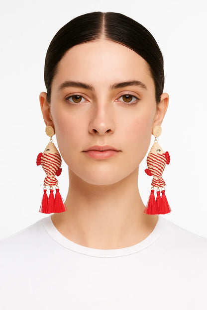 Red Fish Earrings Bestofcolombia1