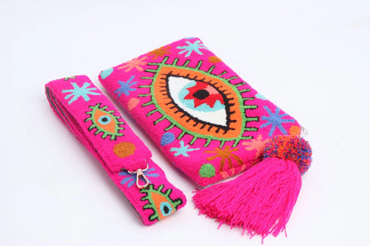Fuscia Eye Clutch - Limited Edition Best of Colombia