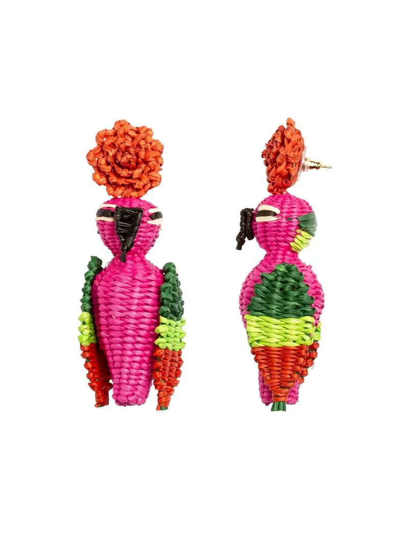 Pink Parrot Earrings Bestofcolombia1