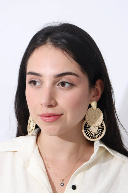 Natural Straw Earrings -  Aros Design Bestofcolombia1