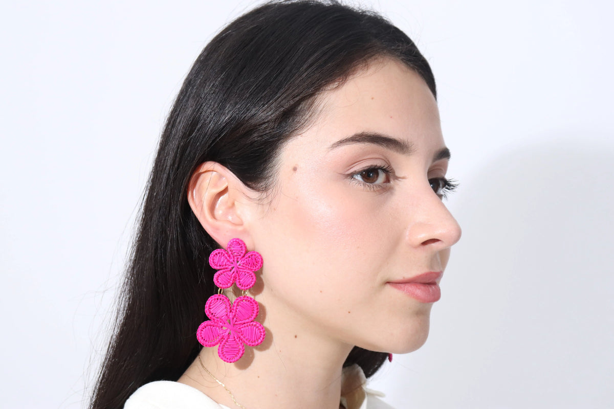 Dos Flores Iraca/Raffia Earrings Best of Colombia