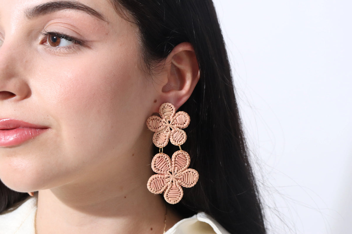 Dos Flores Iraca/Raffia Earrings Best of Colombia