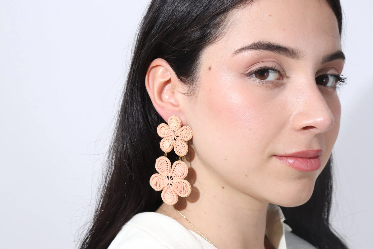 Dos Flores Iraca/Raffia Earrings Best of Colombia