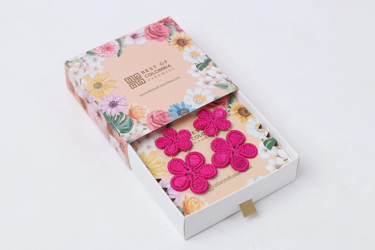 Dos Flores Iraca/Raffia Earrings Best of Colombia