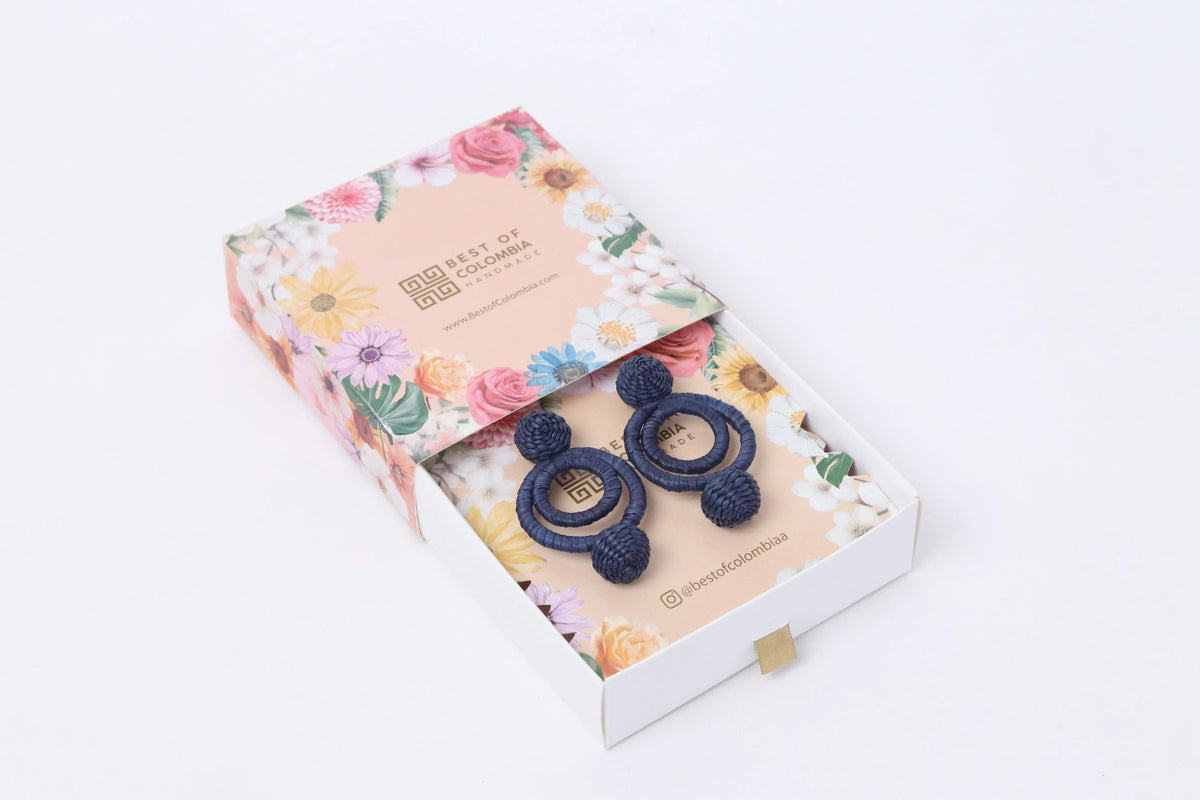 Navy Iraca Lara Earring Bestofcolombia1