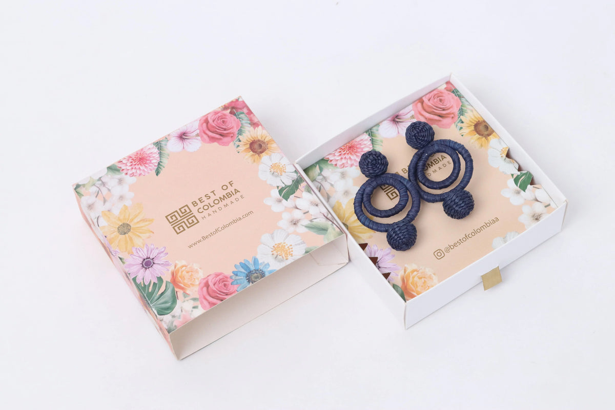Navy Iraca Lara Earring Bestofcolombia1