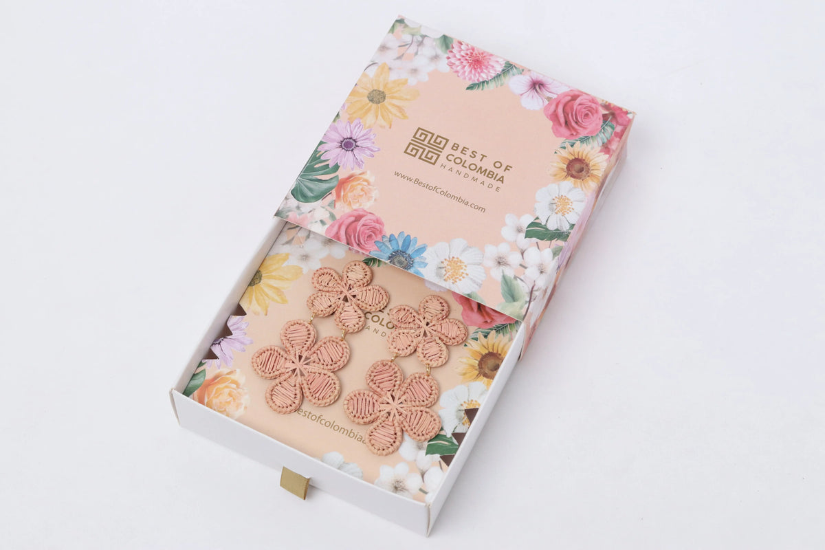 Dos Flores Iraca/Raffia Earrings Best of Colombia