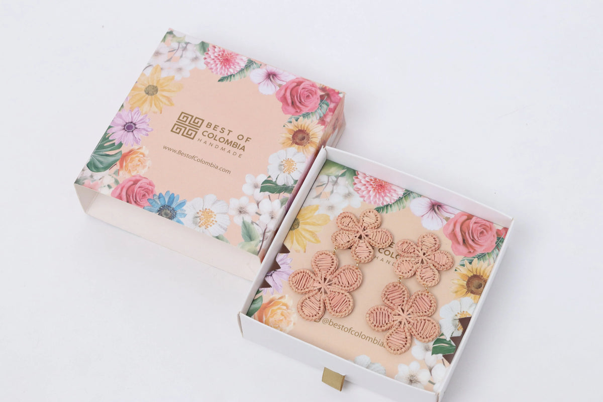 Dos Flores Iraca/Raffia Earrings Best of Colombia
