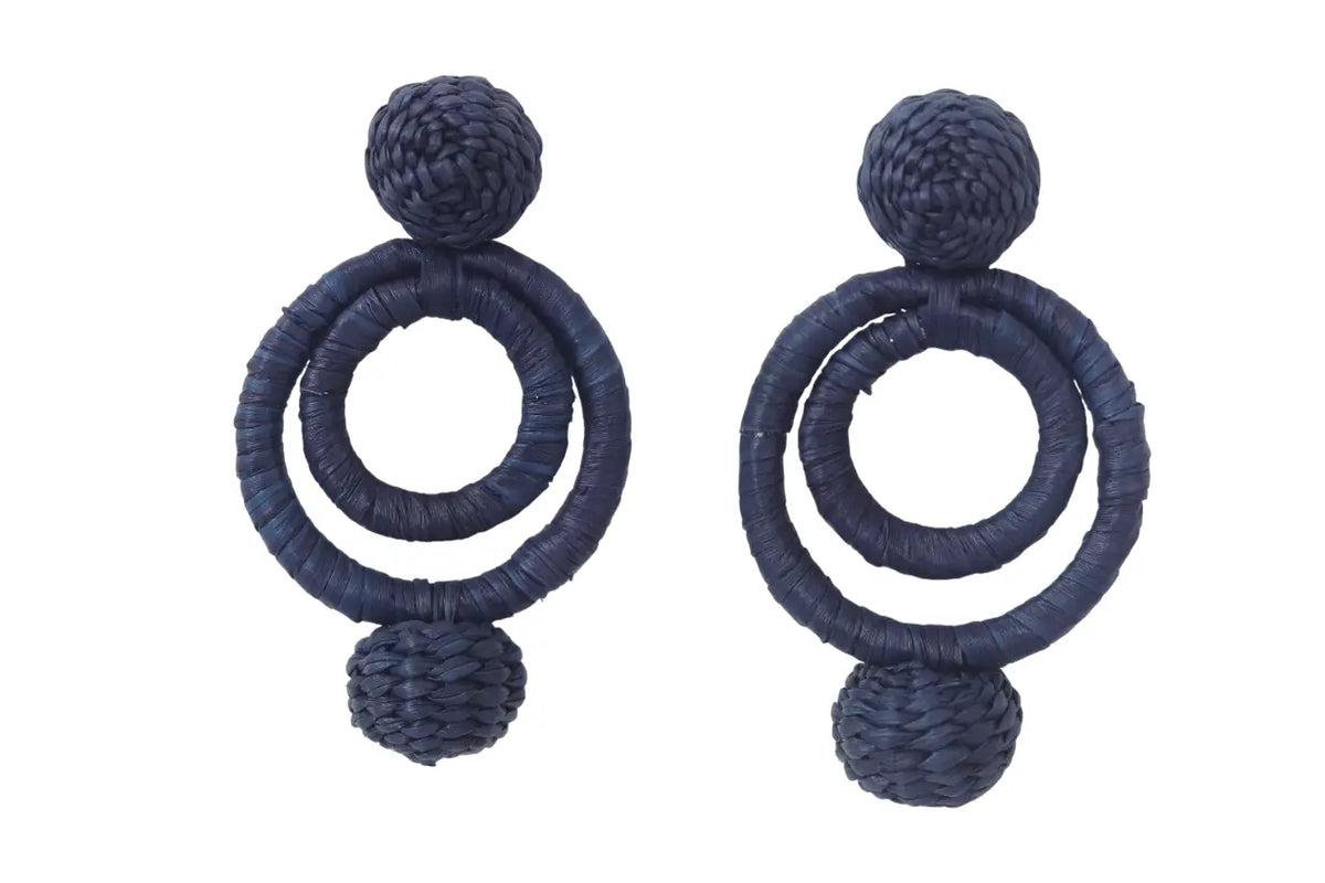 Navy Iraca Lara Earring Bestofcolombia1