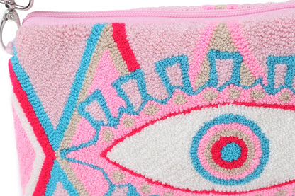 Light Pink Evil Eye Clutch + Removable Strap Best of Colombia