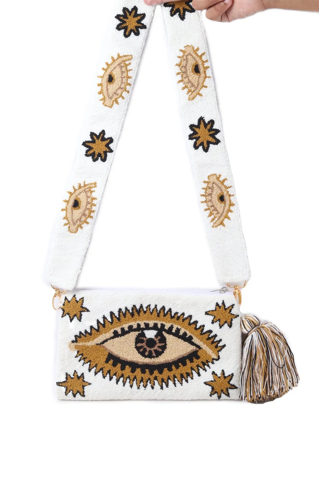 Off White Evil Eye Clutch + Removable Strap Best of Colombia