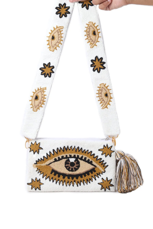 Off White Evil Eye Clutch + Removable Strap Best of Colombia
