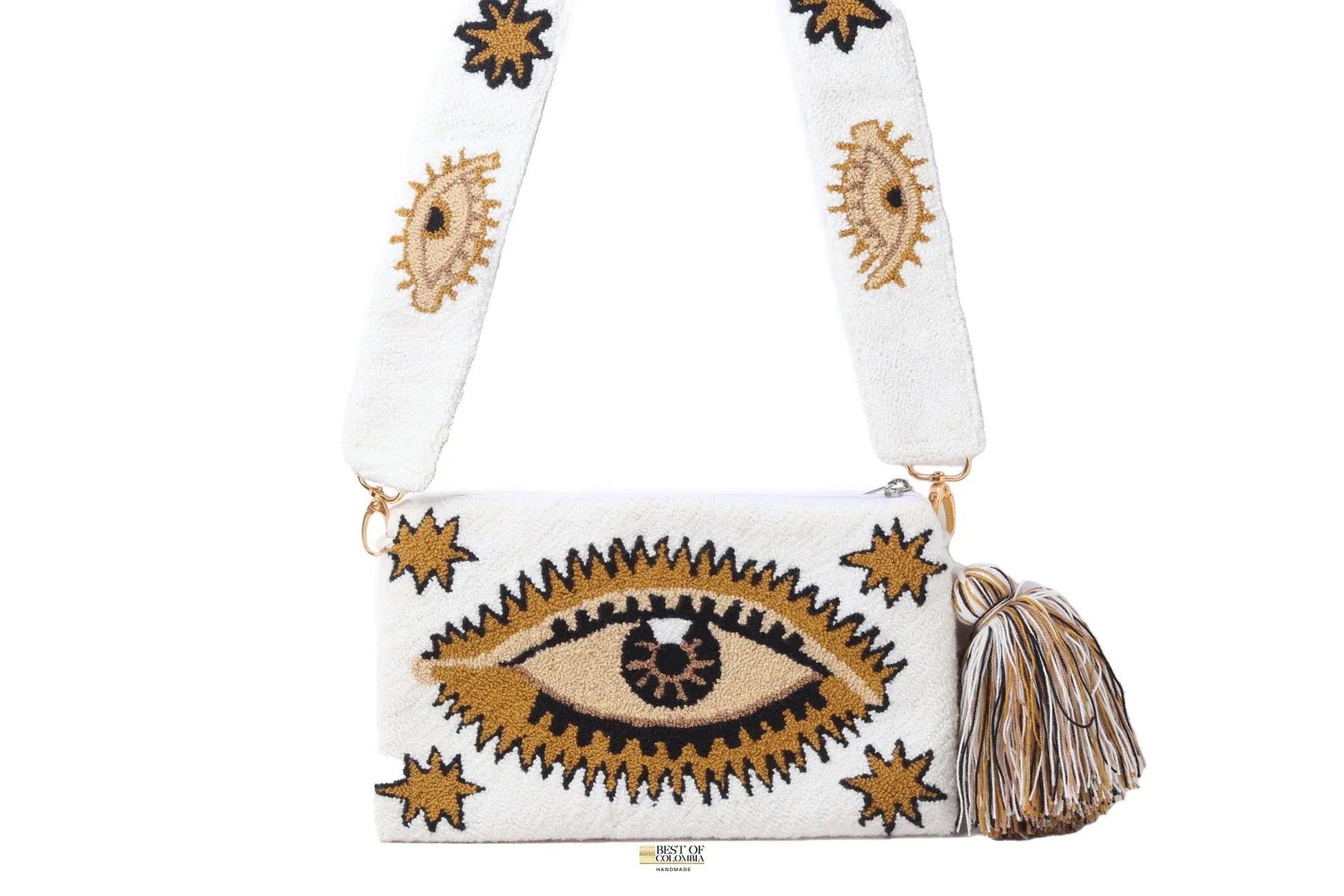 Off White Evil Eye Clutch + Removable Strap Best of Colombia