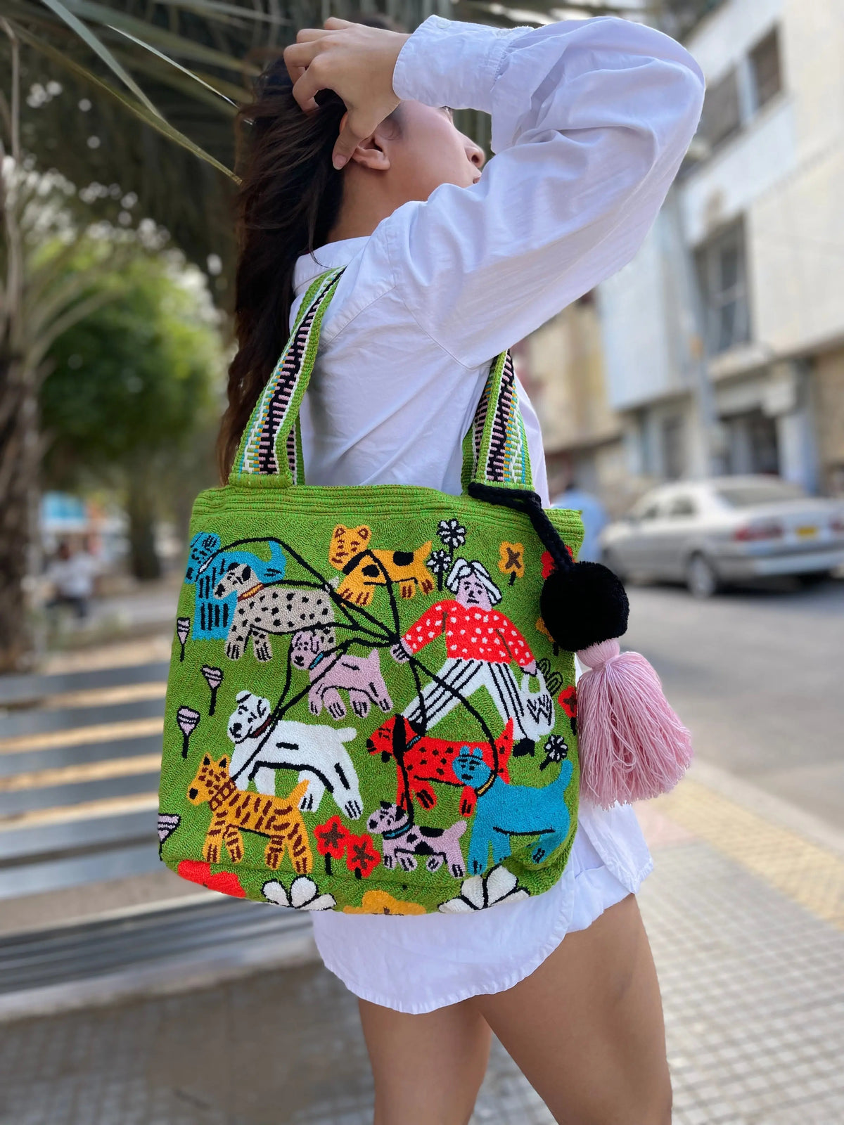 Green Large Wayuu Tote Bag - Pet edition Bestofcolombia1