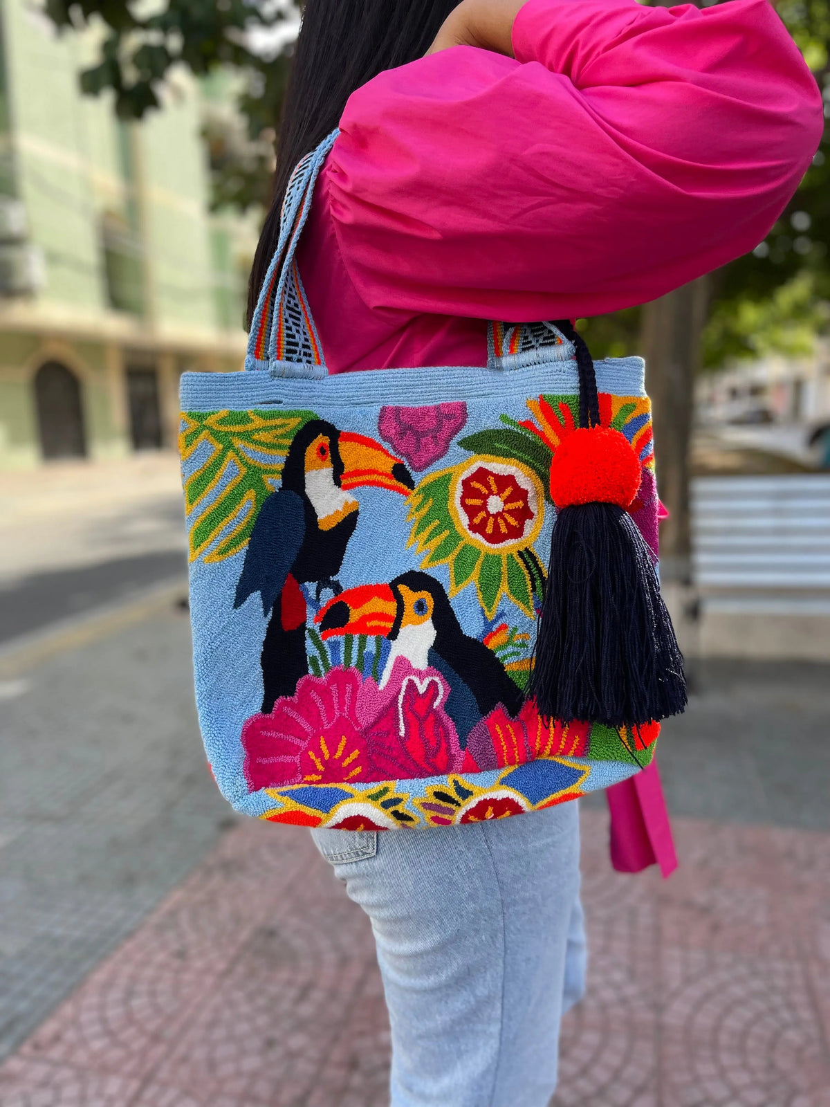 Large Wayuu Tote Bag - Tropical Edition Bestofcolombia1