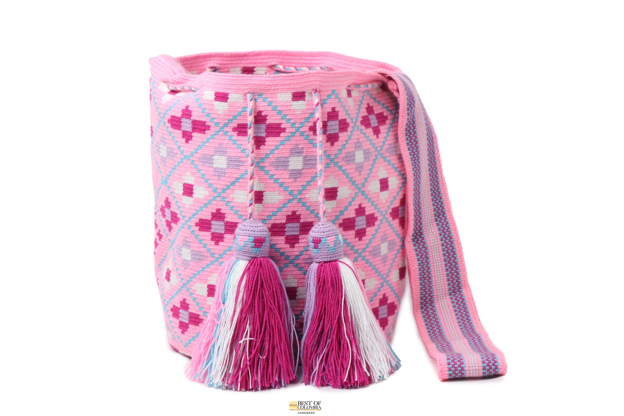 1T Pink Garden Wayuu Mochila Bag - Large