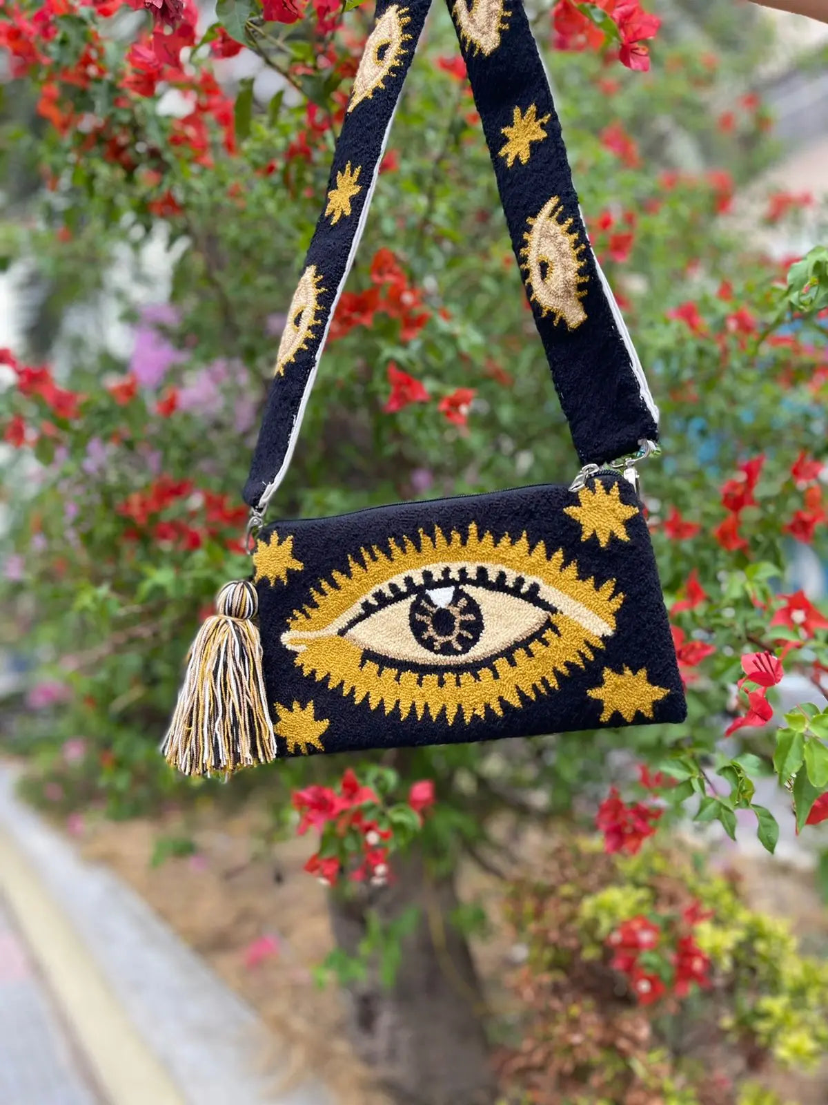 Black & Orange Evil Eye Clutch + Removable Strap Best of Colombia