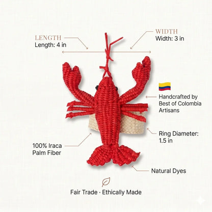 Lobster Raffia/iraca Napkin Ring Bestofcolombia1