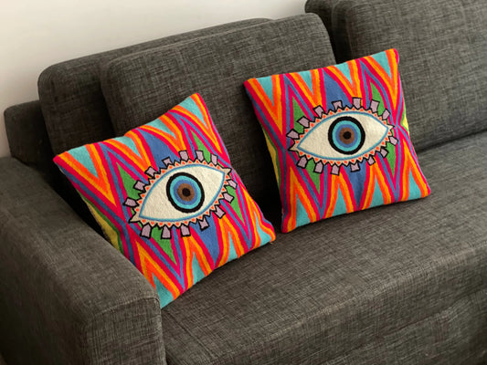 Evil Eye Pillow Covers - 16” x 16” Best of Colombia