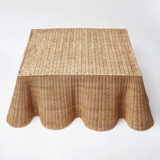 Ottoman Scallop wicker/Rattan Table Best of Colombia