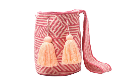 Peach Wayuu Mochila Bag - Large Best of Colombia