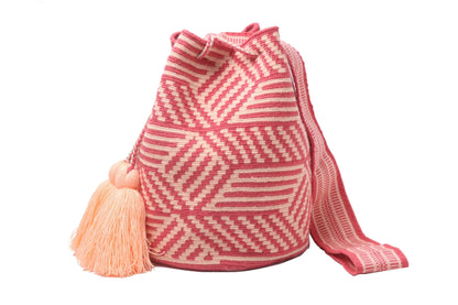 Peach Wayuu Mochila Bag - Large Best of Colombia