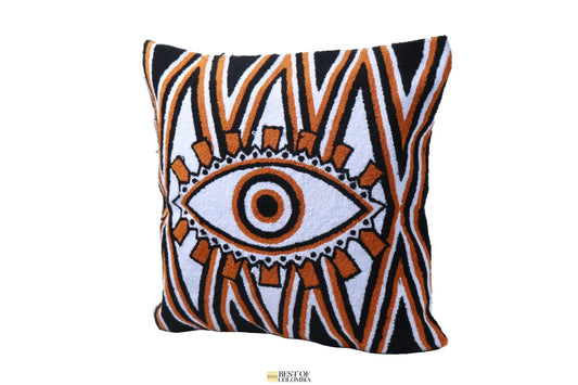 Dark Evil Eye Pillow Cover - 16” x 16” Best of Colombia