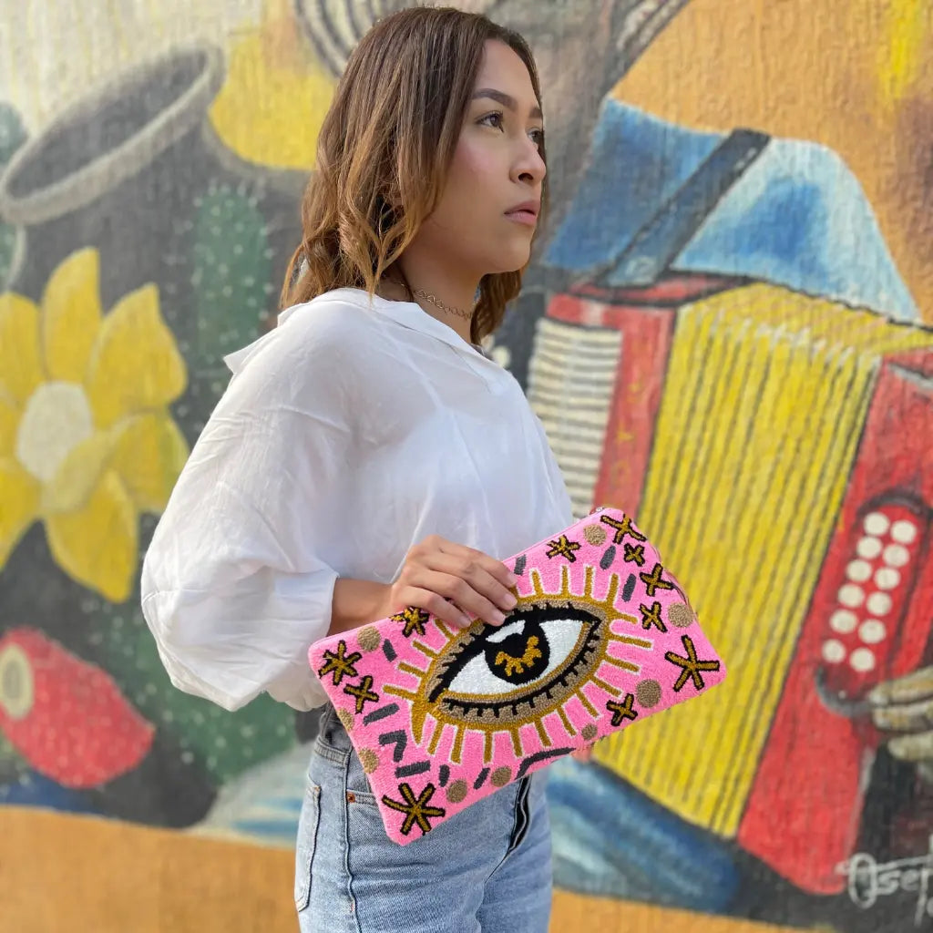 Pink Evil Eye Clutch - Best of Colombia