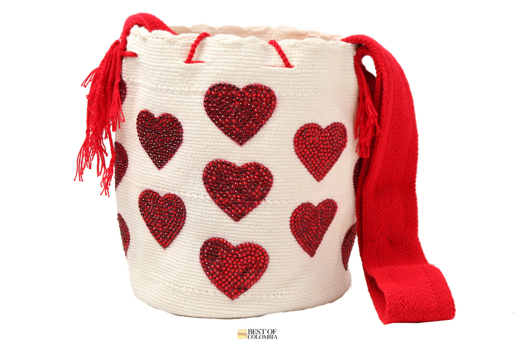 Valentines with crystals Wayuu Bag - Best of Colombia