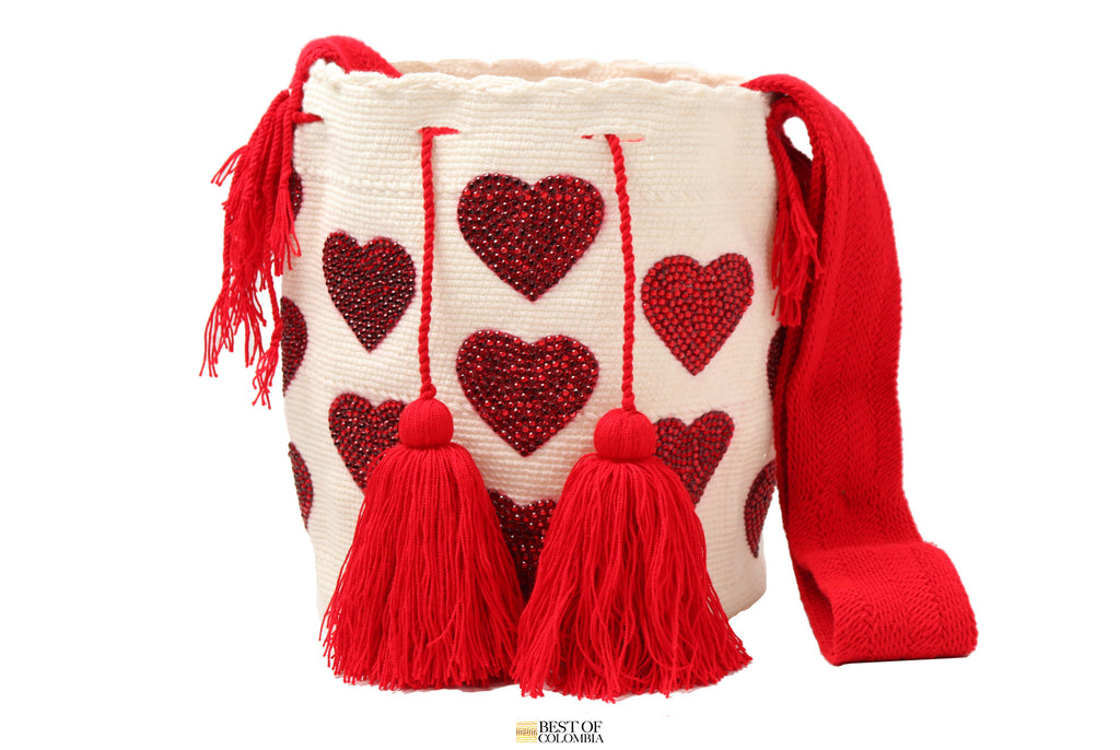 Valentines with crystals Wayuu Bag - Best of Colombia