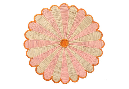 Pink & Orange Sunflower iraca Placemat - 15 inches - Best of Colombia