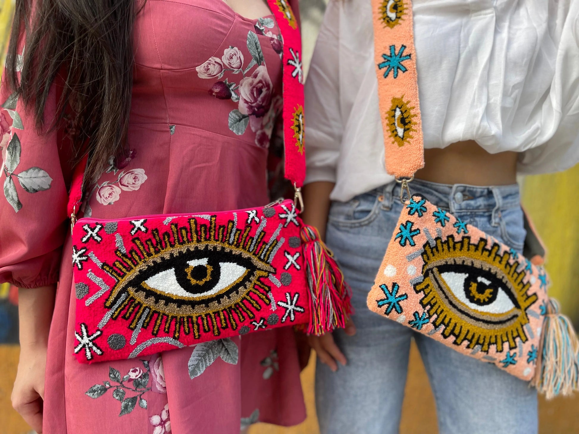 Red Evil Eye Clutch with Strap - Best of Colombia
