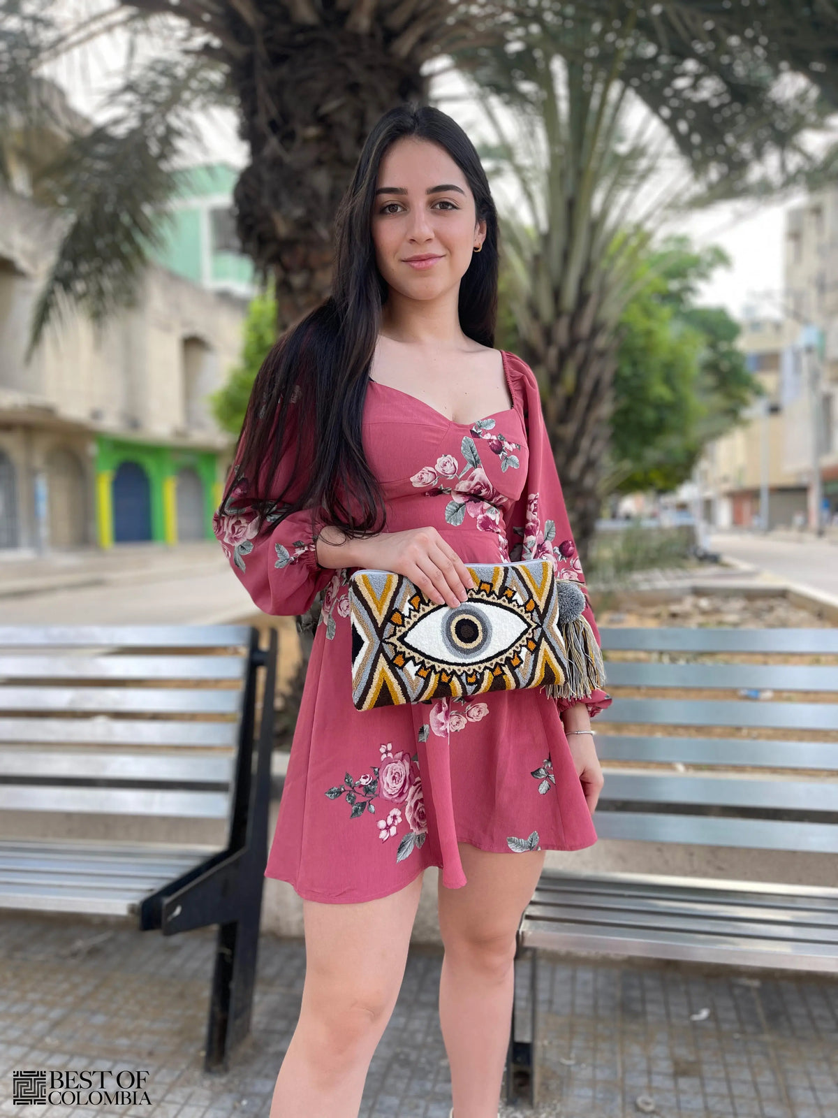 Fall Evil Eye Clutch with Strap - Best of Colombia