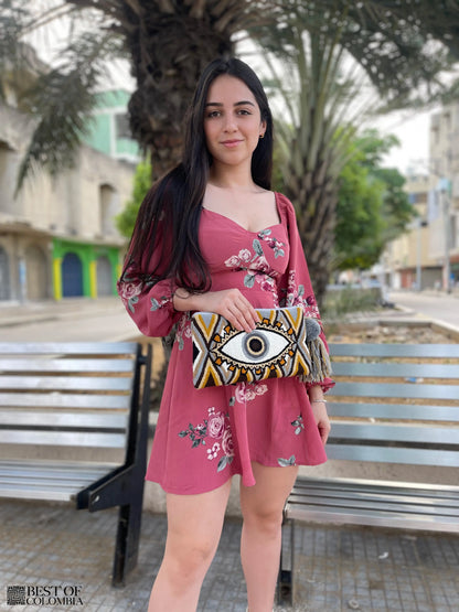 Fall Evil Eye Clutch with Strap - Best of Colombia