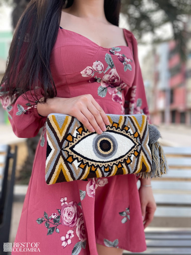 Fall Evil Eye Clutch with Strap - Best of Colombia