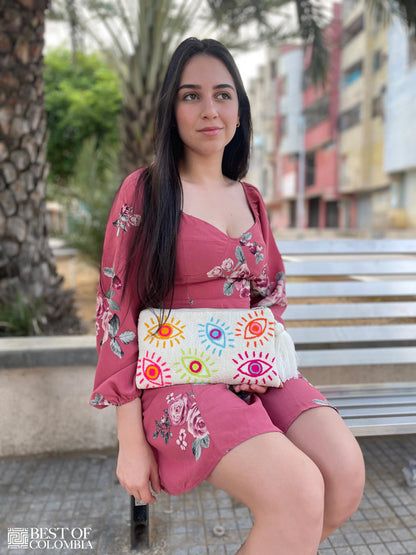 Joy Evil Eye Clutch + Removable Strap - Best of Colombia