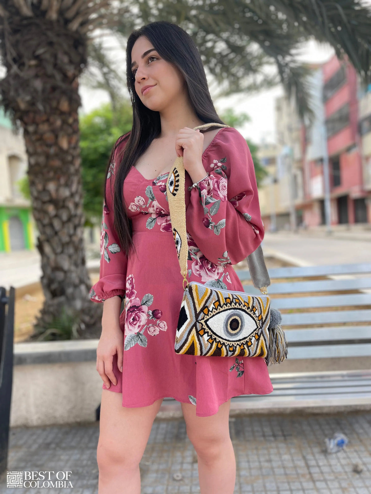Fall Evil Eye Clutch with Strap - Best of Colombia