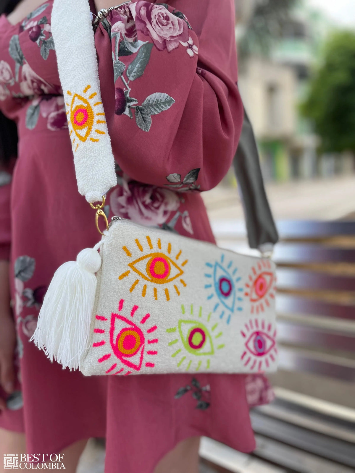 Joy Evil Eye Clutch + Removable Strap - Best of Colombia