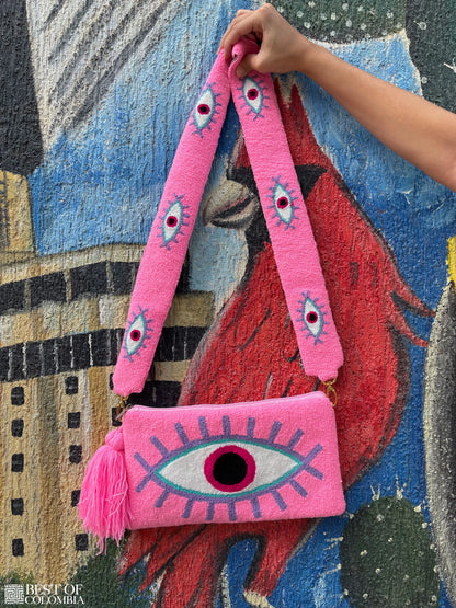 Baby Pink Evil Eye Clutch - Best of Colombia