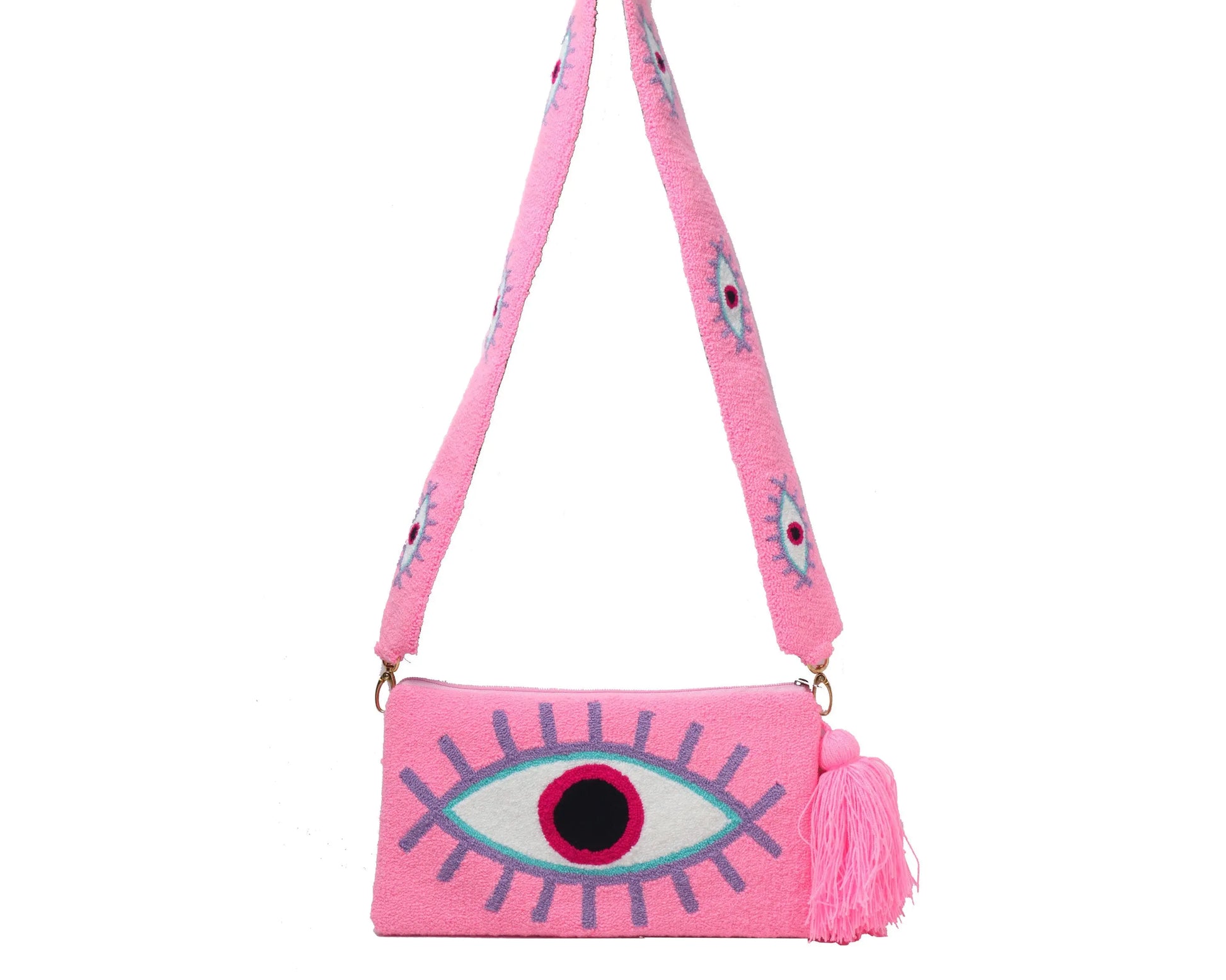Baby Pink Evil Eye Clutch - Best of Colombia